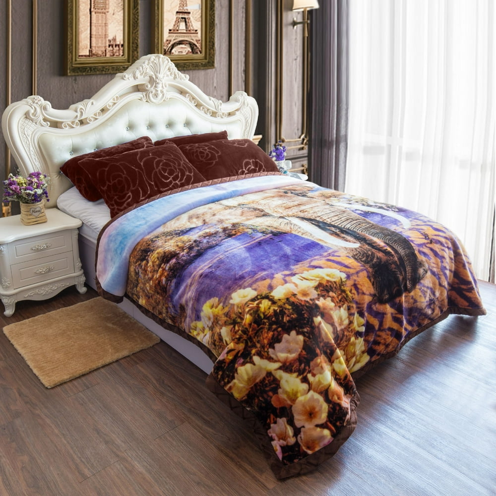 King Size Warm Raschel Blanket Soft Plush Heavy Thick Fleece Blanket