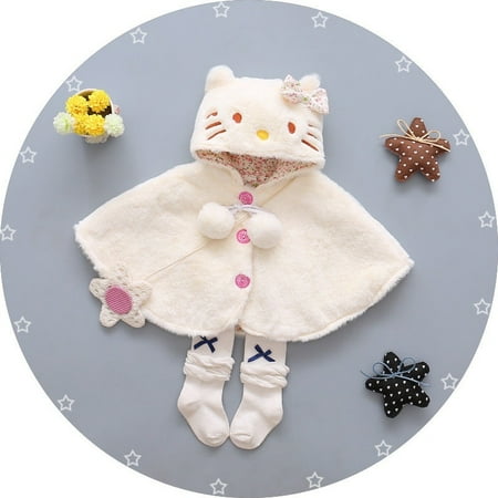 

Toddler Baby Cat Hooded Cloak Poncho Jacket Outwear Warm Coat Clothes Snowsuit