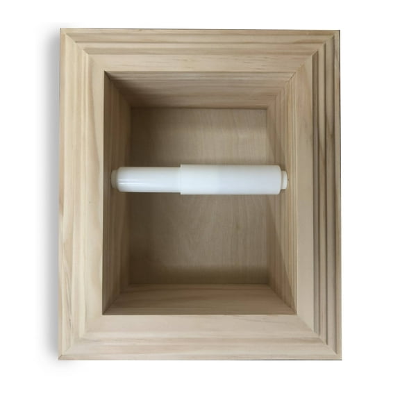 Typhon Recessed Solid Wood Toilet Paper Holder 7 x 8.5, Unfinished