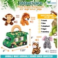 thumbnail image 6 of Bundaloo Baby Stuffed Jungle Animals Set with Truck Carrier - Cute Mini Tiger, Lion, Monkey, and Elephant with Realistic Sounds  Plush Toys for Babies, Kids and Toddlers, 6 of 7