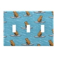 thumbnail image 2 of Haosy Light Switch Cover Plate 2 Gang Electrical Outlet Covers Capybara Surfer on Water Decorate Wall Plate 4.56”x4.48”, 2 of 8
