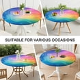 thumbnail image 7 of Rainbow Tie Dye Swirl Pattern Round Fitted Tablecloth with Elastic Edge,Dining Table Cover Waterproof,Outdoor Round Tablecloth for Camping,Dining,Indoor and Outdoor, 7 of 7