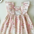 thumbnail image 5 of WOYY Girl Lace Ruffle Sleeveless Floral Dress Summer Bow Princess Dress, 5 of 8
