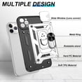 thumbnail image 5 of for iPhone 11 Pro Max Case with HD Screen Protector, Heavy Duty Shockproof with 360° Rotation Metal Kickstand [Military Grade] Protective Case for iPhone 11 Pro Max, Silver, 5 of 15