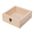 thumbnail image 3 of Caja de madera para exhibición de joyas, caja de regalo sin terminar con tapa de vidrio para dulces 20cmx20cmx8cm, 3 of 9