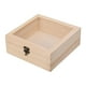 thumbnail image 3 of Caja de madera para exhibición de joyas con tapa abatible, caja de regalo de madera sin terminar 20cmx20cmx8cm, 3 of 9