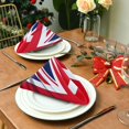 thumbnail image 3 of British Flag Cloth Napkins Set of 4,20x20 Inches Napkins Cloth Washable Reusable Soft for Dinner,Wedding,Parties,Home Dinner,Tableative Decor Gift, 3 of 7