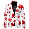 thumbnail image 6 of Men's 3-Piece Suit Set, Slim Fit Dress Tuxedo with Maple Leaf Floral Print, Lightweight Blazer Vest Pants for Wedding Party Vacation, Year Round Comfortable Attire, 6 of 6
