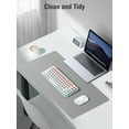 thumbnail image 3 of Miroddi Desk Pad Protector, Office PU Leather Mouse Mat, 31.5 x 15.7, Waterproof & Non-Slip Base Large Mouse Pad for Home, Grey, 3 of 8