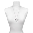 thumbnail image 3 of Delight Jewelry Silvertone Black Faceted Glass Spinner Let Things Go Fall Zoey Charm Necklace, 28", 3 of 4