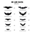 thumbnail image 2 of 3D Halloween Bats Wall Stickers Adhesive Decals Spooky Home Decor Set - Dimensional Effect Easy Application(G), 2 of 4
