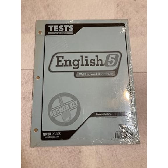Pre-Owned English 5 for Christian Schools Test Answer Key for Parents, 9781579249458, 1579249450, Paperback, Teacher's test answer key English 5 2nd edition edition