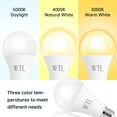 thumbnail image 3 of 3 Way LED Light Bulbs 50 100 150W Equivalent A21,Three Way Light Bulb 5000K Daylight 6W/14W/20W,E26 Base,for Living Room,No Flicker,6 Pack, 3 of 7