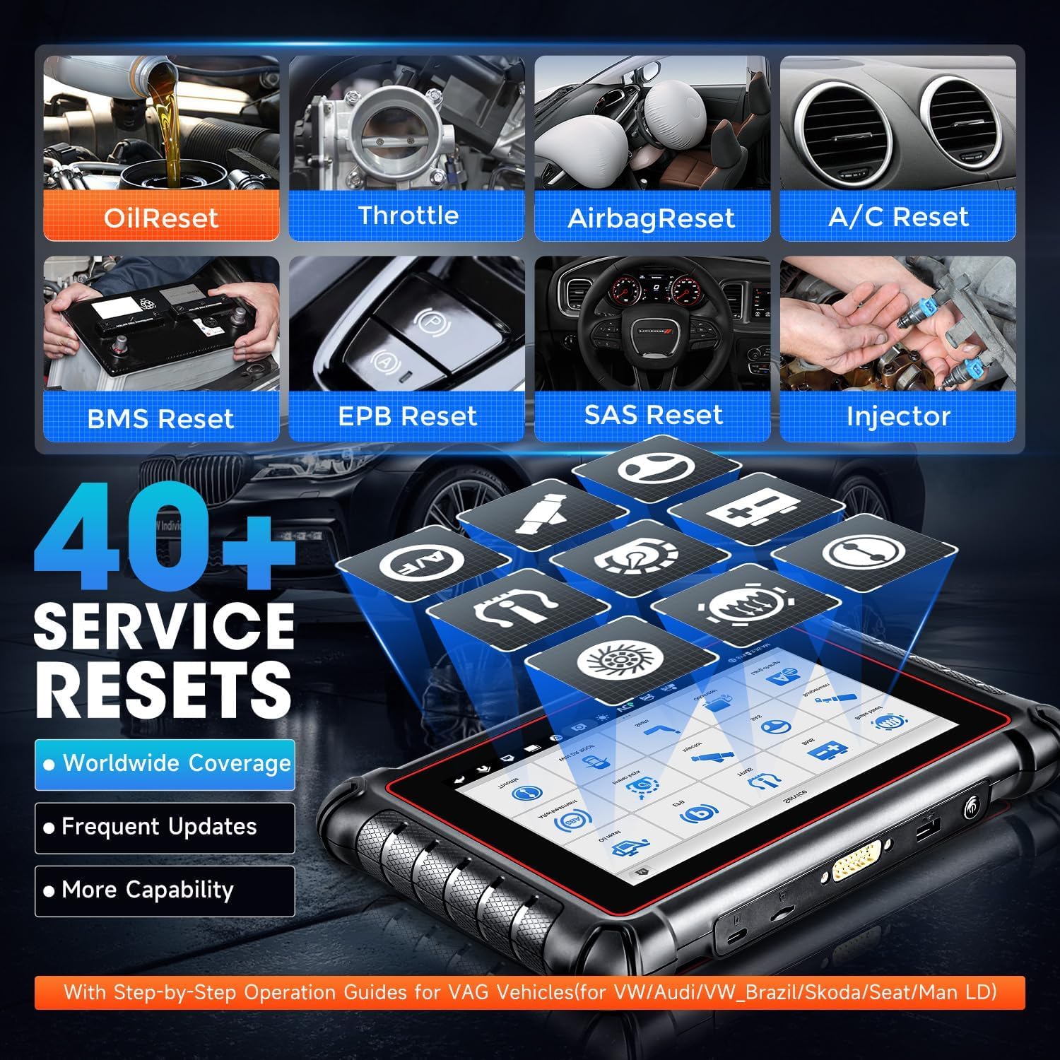 Autel Scanner MaxiPRO MP900BT - 2026 MP900-BT Up of MP900, w/MV108S DoIP CAN FD, Advanced Diagnostic Scan Tool , 3000+ Test, 40+ Reset, OS11, FCA SGW