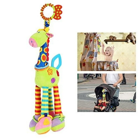 NUOLUX Stroller Car Seat Toy Kids Baby Bed Crib Cot Pram Hanging Giraffe Toy Pendant with Ringing Bell（Random