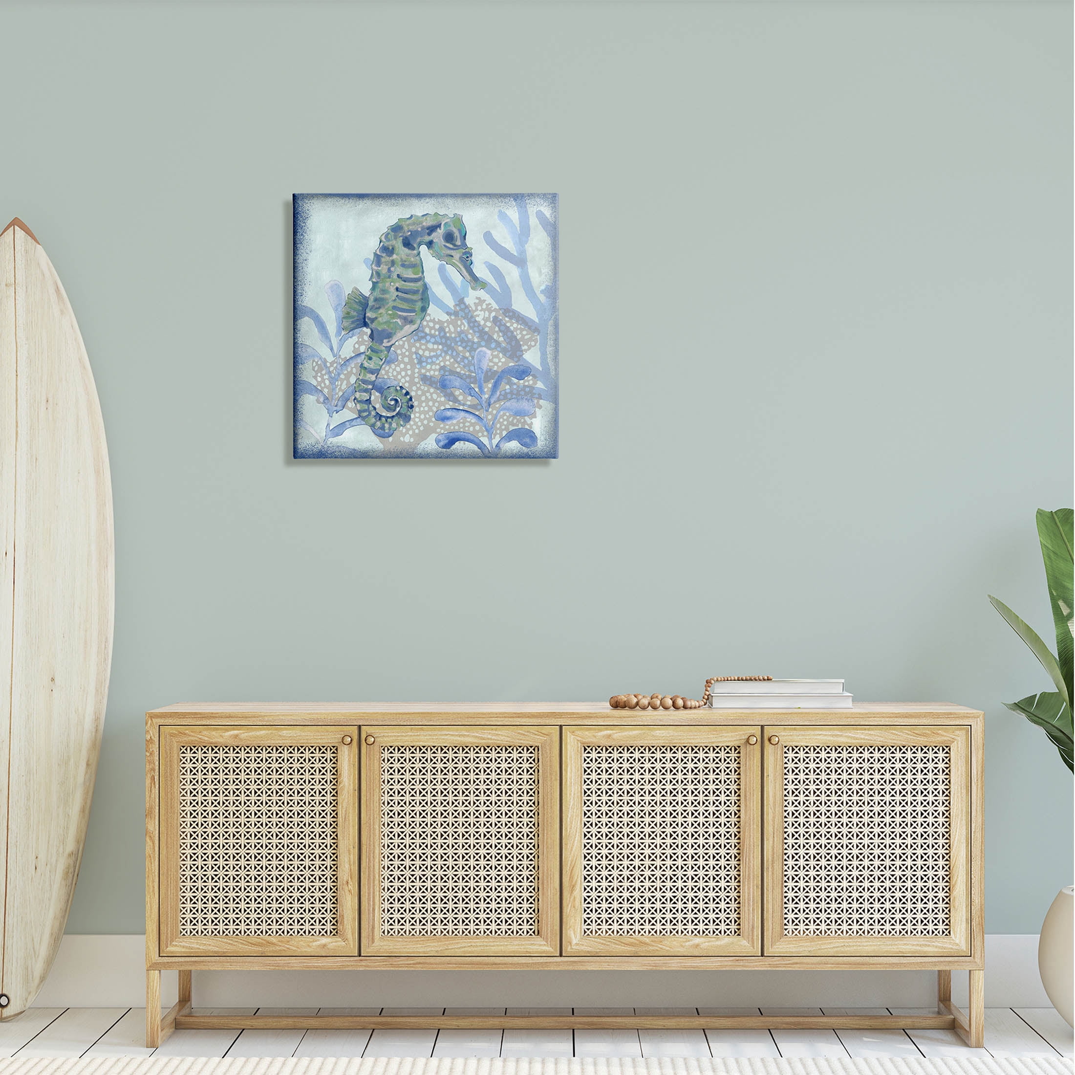 Seahorse Underwater Coral Botanicals Animals & Insects Graphic Art Gallery Wrapped Canvas Print Wall Art