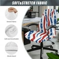 thumbnail image 3 of Xoenoiee American Flag Zebra Stripe Print 3 Pieces Computer Office Chair Cover with Armrest Covers, Universal Rotating Chair Slipcovers Protector Removable Desk Chair Cover for High Back Chair, S, 3 of 6