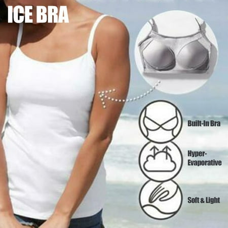 

Women Vest Tank Top with Built-in Bra Spaghetti Strap Padded Camisole Tanks New