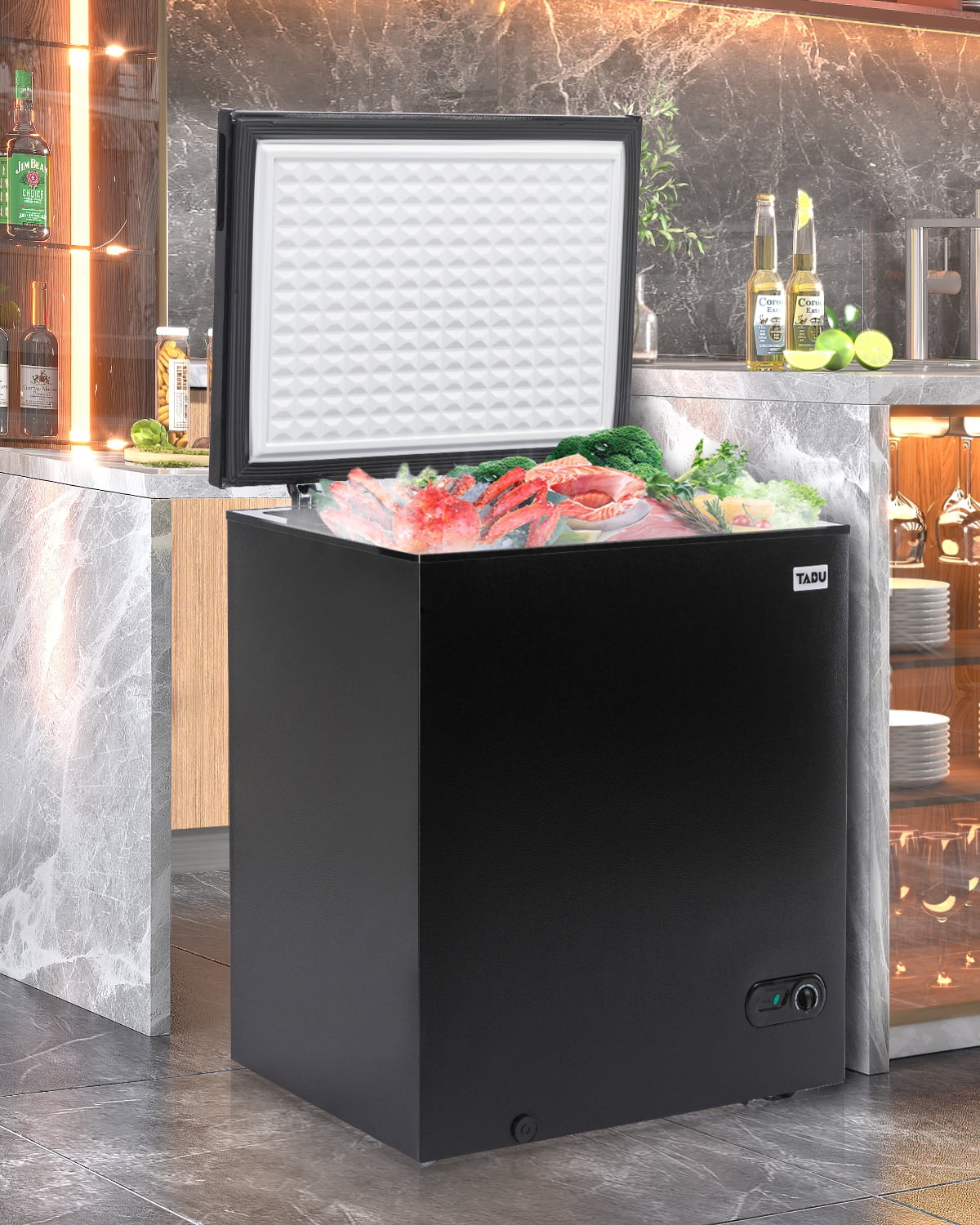 TABU 8.6 Cu Ft Chest Freezer, Deep Freezer with Removable Baskets, Adjustable Temperature,Black