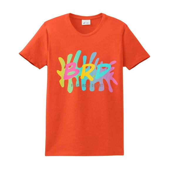 Oversized Splatter Desert Logo Soft Spun Cotton Essential Graphic Shirt - Orange XL