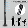 thumbnail image 3 of Bastones plegables Yayayo Hold de 200 kg con asiento, ajuste de altura, capacidad del asiento, mango esmerilado con terapia magnética, taburete para muletas (LED cuadrado), 3 of 5