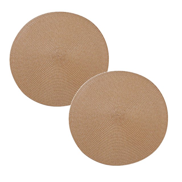 Oleegame 2 Pcs Napperon Tapis de Table PP Tapis Décoratif Rond Tapis de Cuisine Occidentale Isolation Table*4 Pcs Jaune