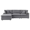 thumbnail image 5 of Modular Lounge Sectional Deep Sofa Set, Sunbrella, Grey Gray, Fabric, Modern Contemporary, Outdoor Patio Balcony Cafe Bistro Garden Furniture Hotel Hospitality, 5 of 10