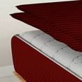 thumbnail image 4 of Zipper Fitted Sheet, (Twin Size 39x75) 8 Inch Deep Pocket, 100% Egyptian Cotton, 800 TC, Stripe Burgundy Color., 4 of 7