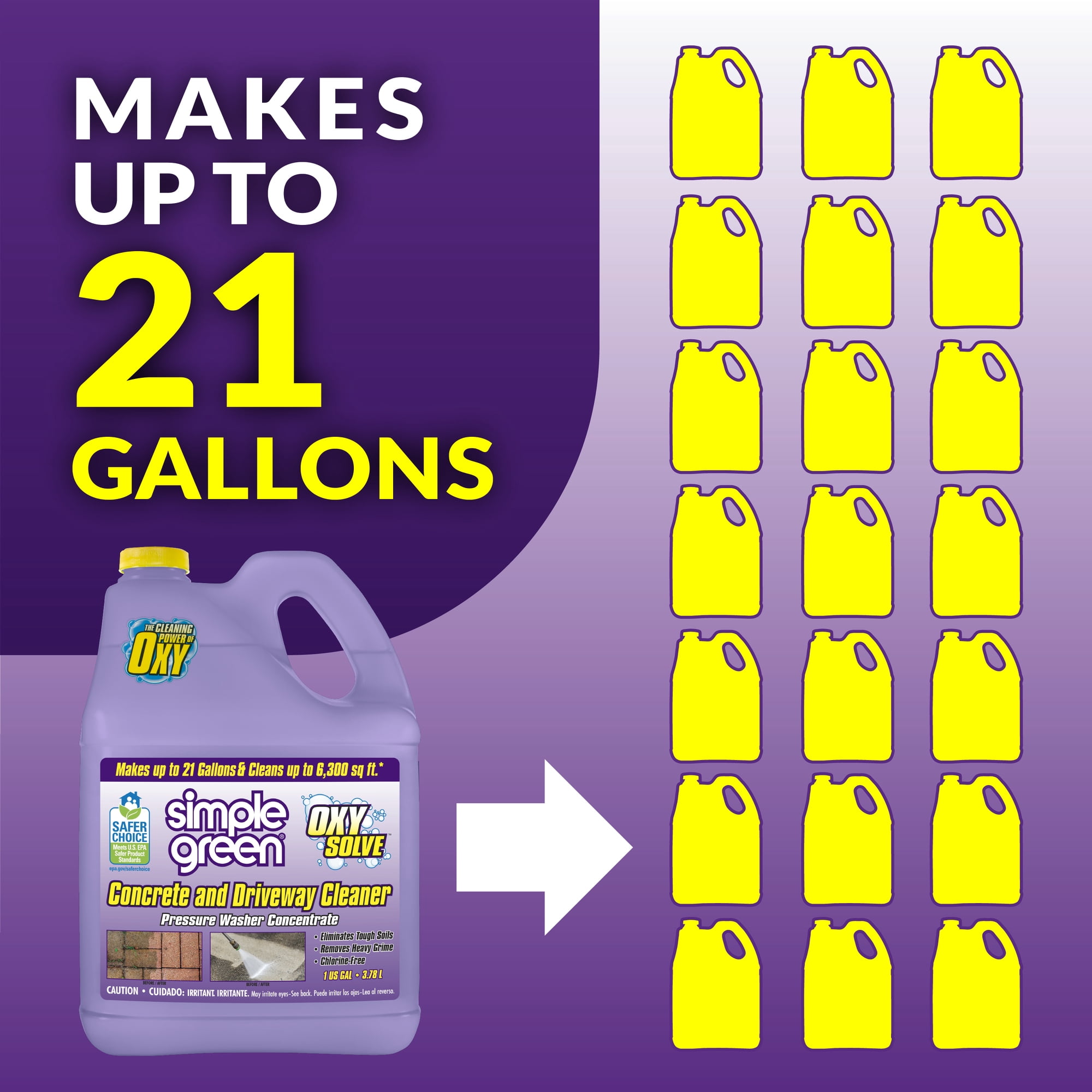 Simple Green Oxy Solve Concrete and Driveway Pressure Washer Concentrate 1 Gallon