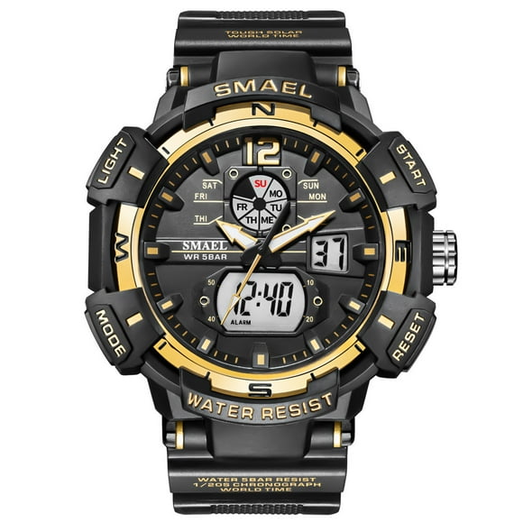 SMAEL Men Military Watch 50m Waterproof Wristwatch LED Quartz Clock Digital Sports Watches