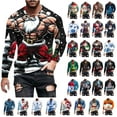 thumbnail image 1 of UVEASISHA Rabais de 70 pour Cent T-Shirts Graphiques de Noël pour Hommes Grande Taille Mignon Imprimé du Père Noël Manches Longues Chandails Col Rond Mode Xmas Tee Hauts Fêtes Cool Mode Urbaine Multicolore TTG, 1 of 5