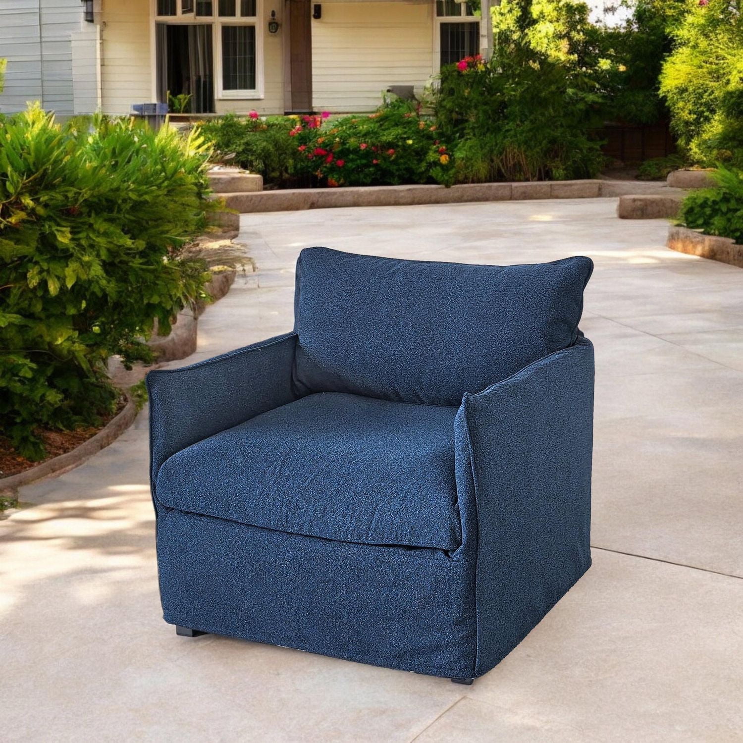 Ensemble modulaire de fauteuils club Flexiform avec accoudoirs, bleu