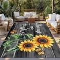 thumbnail image 3 of Outdoor Rug 5x8 ft Farmhouse Floral Sunflower Waterproof Outdoor Patio Rug Mat Non Slip Outside Area Rugs Carpet for RV,Camping,Porch,Deck,Pool,Balconybackyard,You Are My Sunshine Black, 3 of 9