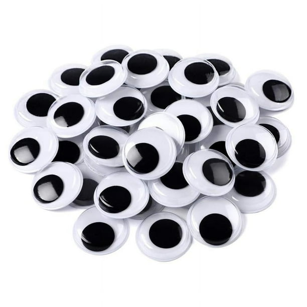 200 piezas de ojos móviles autoadhesivos, ojos saltones blancos y negros para manualidades, pegatinas decorativas (20 mm)