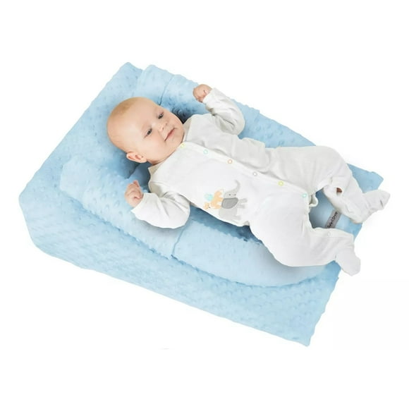 Cojin Antireflujo Colchón Para bebe Cuna Azul