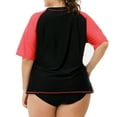 thumbnail image 6 of Charmo Women Plus Size Rash Guard Short Sleeve Swim Shirt Rashguard Swimwear Top, 6 of 6