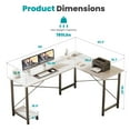 thumbnail image 4 of edx 49 Inch L Shaped Desk - Computer Desk Corner Desks Gaming Desk PC Table with CPU Stand for Home Office Dorm Sturdy Writing Workstation, White, 4 of 7