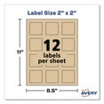 thumbnail image 5 of "Square Print-To-The-Edge Labels, Inkjet/laser Printers, 2 X 2, Kraft Brown, 12/sheet, 25 Sheets/pack | Bundle of 2 Packs", 5 of 5