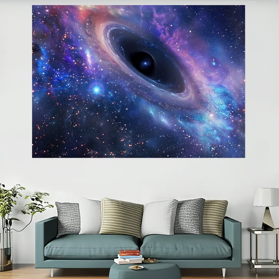 Shiartex Black Hole Galaxy Stars Home Wall Tapestry Art 100% Polyester Wall Hanging for Living Room Bedroom Dorm Decoration 60x40in