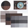 thumbnail image 6 of Placemats Set of 1 - Easy Clean Washable Reversible PVC Woven Vinyl Placemats - Wipeable Heat Resistant Woven Table Mats for Dining Table, Double Layer Cloth Fabric Place Mat(Beige,17.7x11.8"), 6 of 6