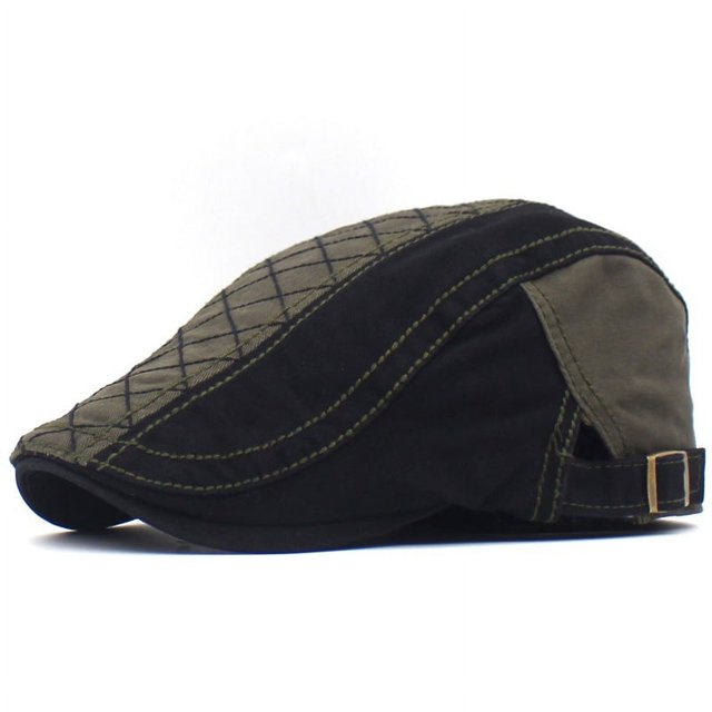 LinYooLi Pure Cotton Rice Hat, Cotton Cotton Cloth, Lattice Grid Embroidery, Forward Hat Spring And Autumn Classic Fashion Hat