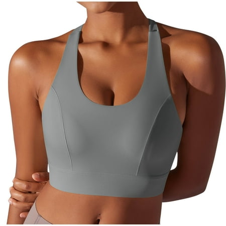 Womens Sports Bra Swimsuit Top Fitness Backless Padded Low Impact Yoga Crop Tank Top High Impact Sports Workout Bras