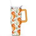 thumbnail image 2 of 40oz Ocean Cute SeaHorse Stainless Steel Flip Straw Tumbler Spill Proof Travel Cup Double Wall Vacuum Insulated Coffee Mug with Top Handle, 2 of 6