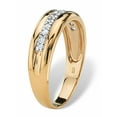 thumbnail image 2 of PalmBeach Jewelry Men's 1/5 TCW Diamond Band in 18k Gold-plated Sterling Silver, 2 of 5