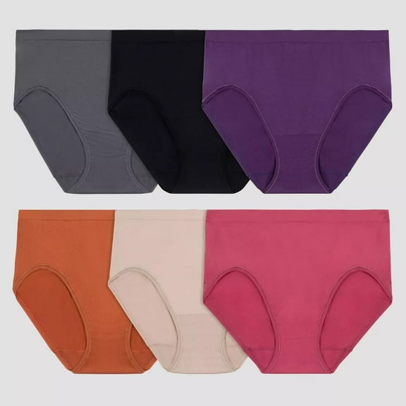 Fruit of the Loom Women's 6pk 360 Stretch Seamless Hi-Cut Underwear - Colors may vary