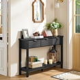 thumbnail image 4 of LEYAOYAO Modern Fluted Console Table, Narrow Long Behind Couch Sofa Entryway Table with 3 Drawers & 1-Tier Open Shelf, Black, 4 of 8