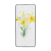 LNWH Bath Towel, Flowers Daffodils Petals Pattern Absorbent Coral Fleece Bath Towel for Bathroom, Gym, Beach-27x55in