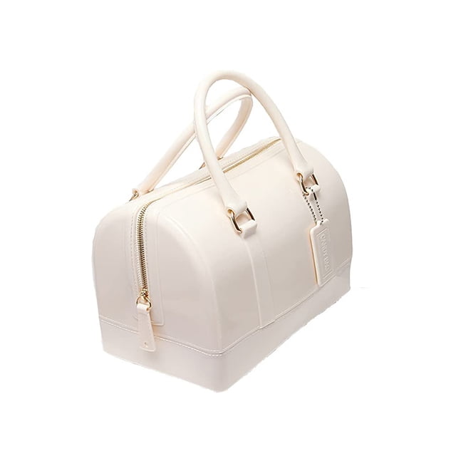 MIFORINES Bolso de mano con asa superior en forma de almohada de gelatina de verano para mujer, bolso de cristal transparente de Color caramelo
