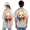 thumbnail image 5 of Watercolor Drip Poodle Pop Art Colorful Portrait Artwork All Over Print 3D Baseball Shirt Poodles Dog Lover Gifts Idea Softball Sport - 01009, 5 of 6