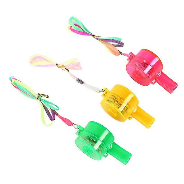 2 uds. De silbatos de plástico, silbatos que brillan, silbatos fuertes, juguetes con luz Led, silbato de caracola con collar de cordón XianweiShao 1327534421972